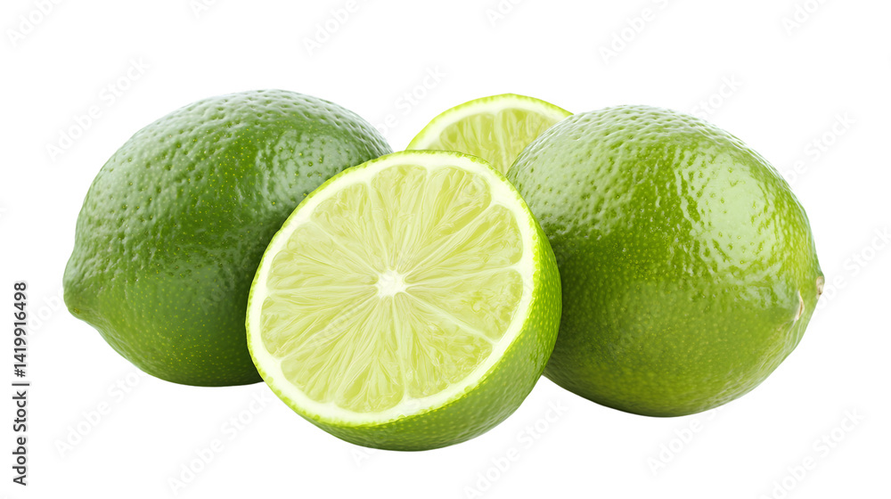 Fresh Lime Isolated on White Background for Healthy Food and Beverage Concepts Fresh Lime Isolated on White Background for Healthy Food and Beverage Concepts