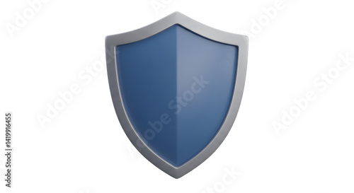 Free Download Blue Shield with Silver Frame Isolated on White Background - GFXLoad
