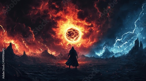 Wizard shattering an ancient curse, spectral chains breaking apart as the battlefield glows with arcane power