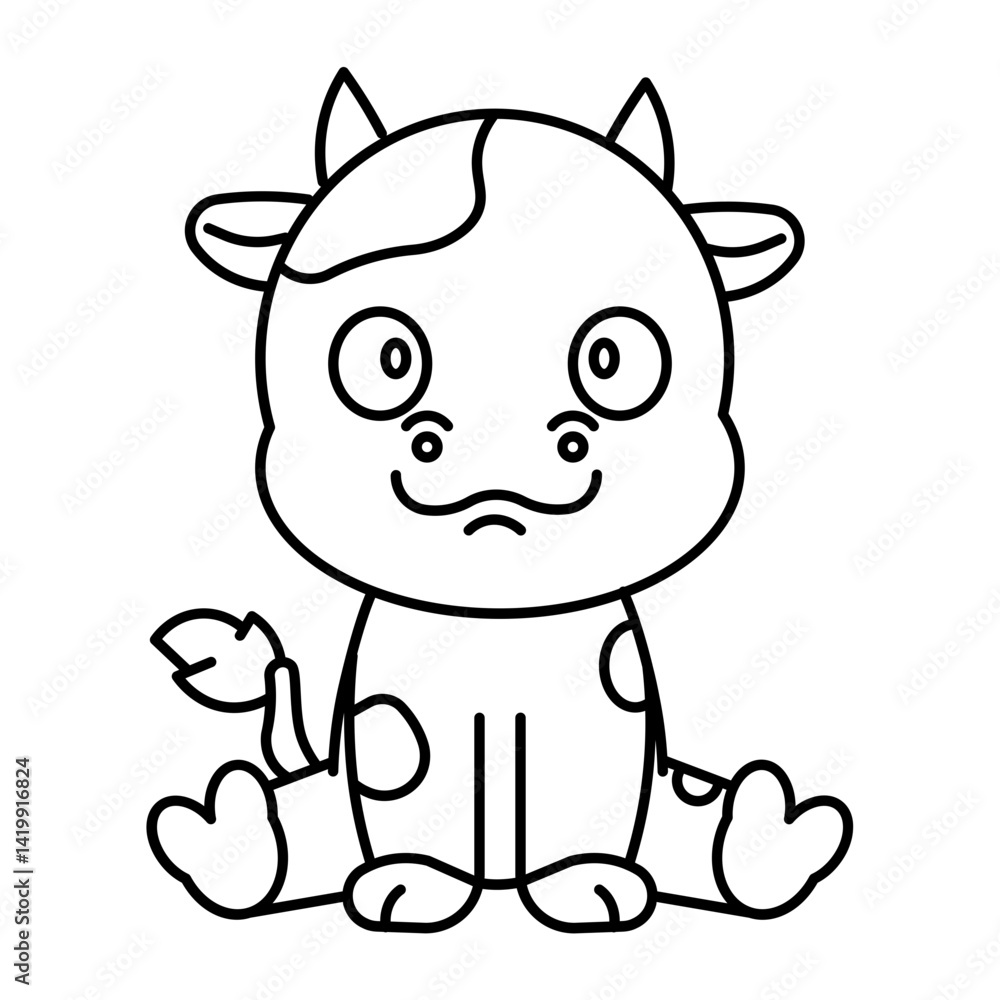 character cartoon cow with style outline character cartoon cow with style outline