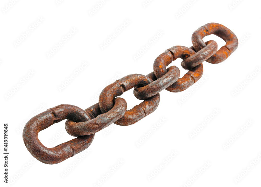 Rusty metal chain industrial light isolated on transparent background Rusty metal chain industrial light isolated on transparent background