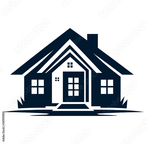 Black and white home illustration.