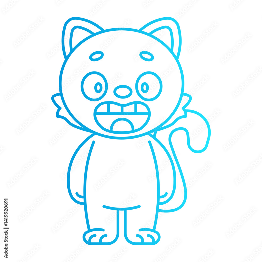 Obraz premium character cartoon cat with style gradient