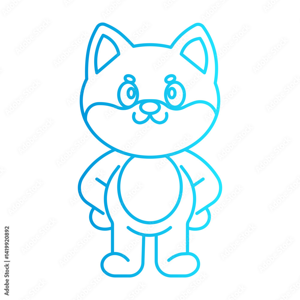 character cartoon dog with style gradient character cartoon dog with style gradient