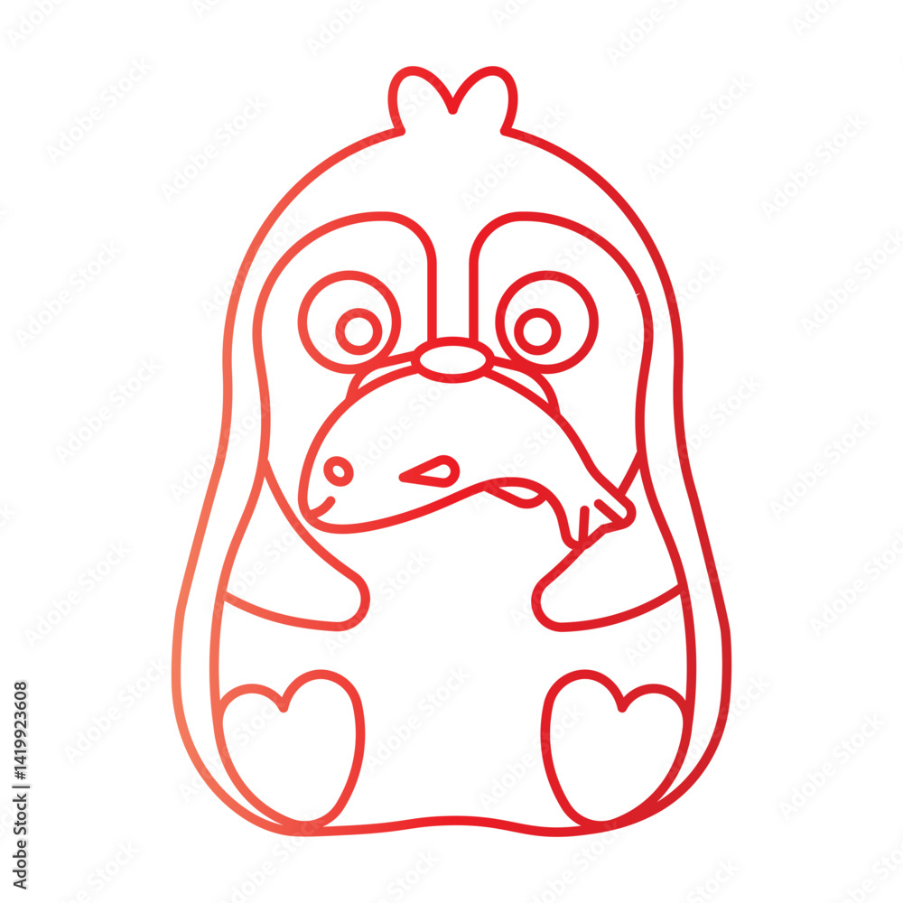 Obraz premium penguin gradient character cartoon