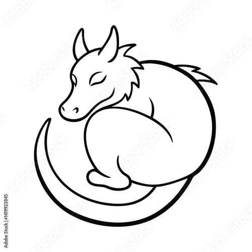 Dragon Curled Like Puppy