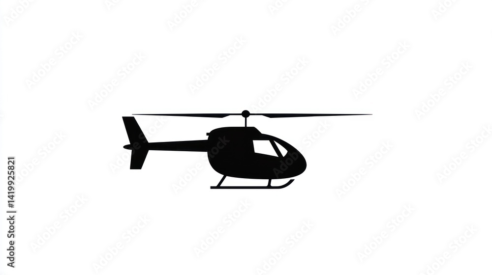 Silhouette of a Helicopter: A Simple, Clean Vector Graphic Silhouette of a Helicopter: A Simple, Clean Vector Graphic