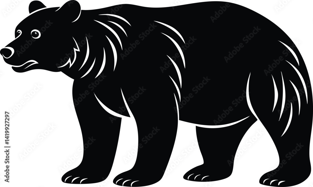 Obraz premium Cute Polar Bear Head Icons in Christmas Hats, Vector Silhouette Set, Happy Cartoon Polar Bear Faces with Holiday Hats, angry Silhouette Vector, Christmas Polar Bear Head Clipart Set, Cute Winter icon.