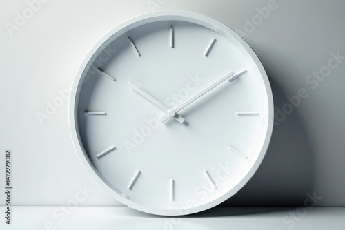 Wallpaper Mural Pure white clock face, stark contrast, clean lines, white space, circle, design Torontodigital.ca