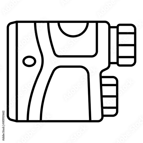 Optical range finder thin line icon, distance measurement and optics concept. Vector graphics. Rangefinder tool sign on white background, linear style for mobile or design.