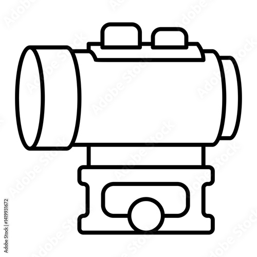 Optical monocular thin line icon, spying and optics concept. Vector graphics. Magnification, zoom tool sign on white background, linear style for mobile or design.