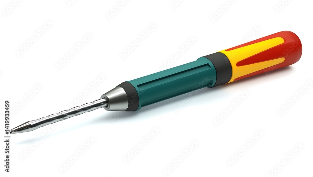 screwdriver in deep-teal color, isolated on a white background screwdriver in deep-teal color, isolated on a white background