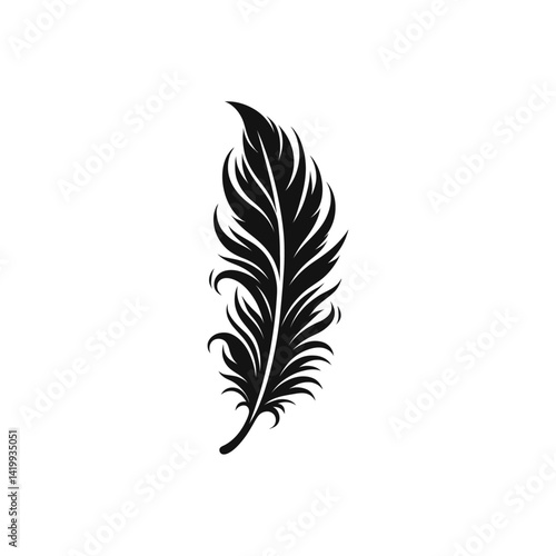 Feather Silhouette Vector Illustration