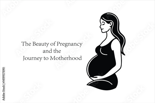 The Beauty of Pregnancy – Elegant Illustration of Motherhood Journey