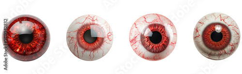 Four bloodshot eyes, intensely red and scary.