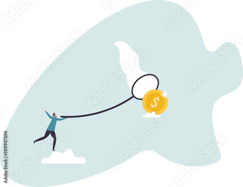 Chasing high performance active mutual fund, buying rising star stock or funds, catch or grab hot ETFs .character for design.