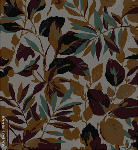 Neutral Colour Abstract Floral seamless pattern design for fashion textiles, graphics, backgrounds and crafts