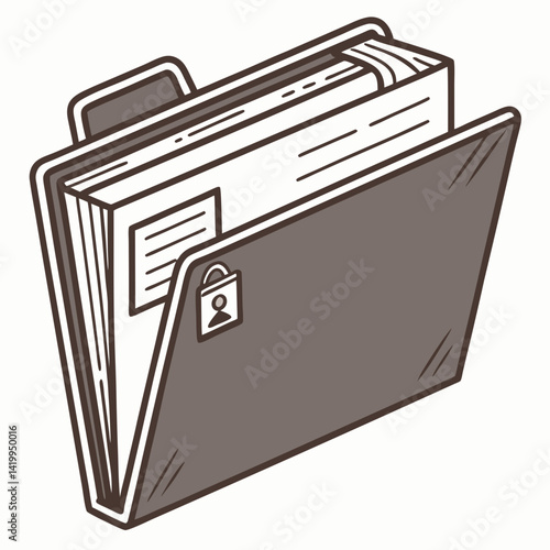 Secure Document Folder With Confidential Information Illustration For Business And Data Privacy