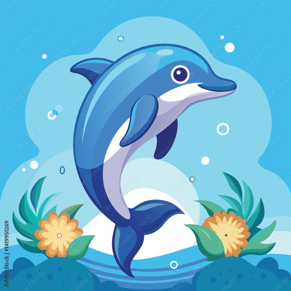 Obraz premium A playful dolphin leaps from the ocean's surface