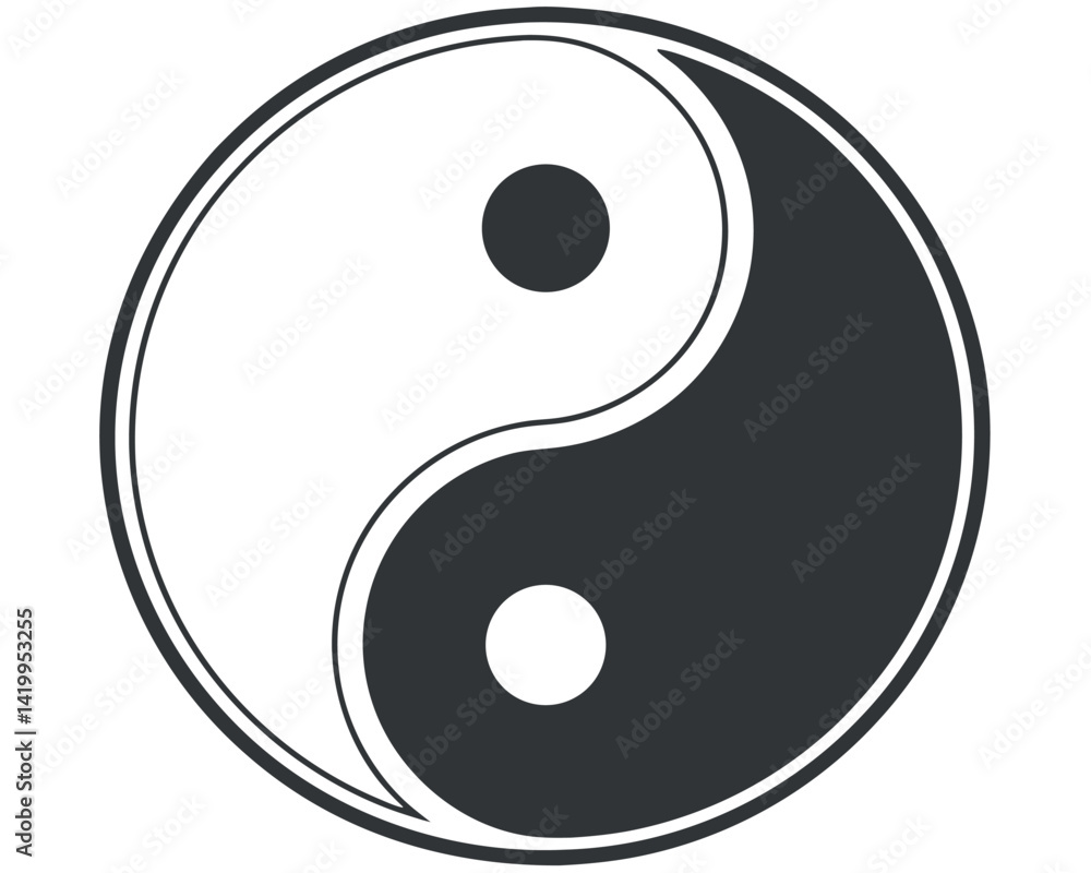 Classic Yin and Yang Symbol Vector for Balance and Harmony. Classic Yin and Yang Symbol Vector for Balance and Harmony.