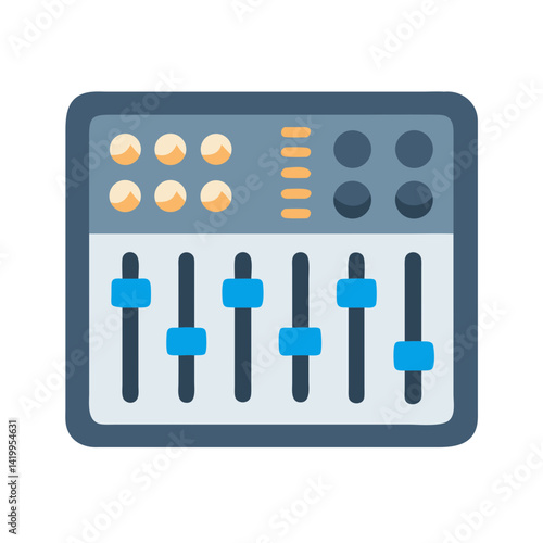 Audio Mixer Icon Representing Sound Control Console and Audio Mixing