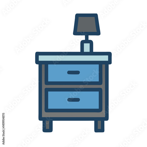 Bedside Table Icon Representing Nightstand Storage and Bedroom Organization