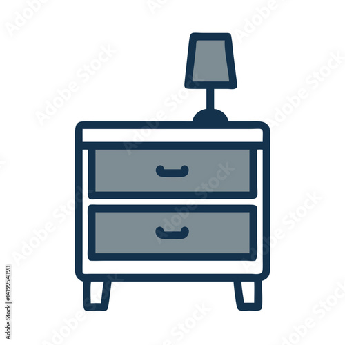 Bedside Table Icon Representing Nightstand Storage and Bedroom Organization