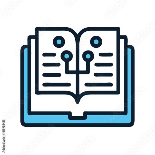 Book with Circuit Icon Representing Technology and Digital Learning