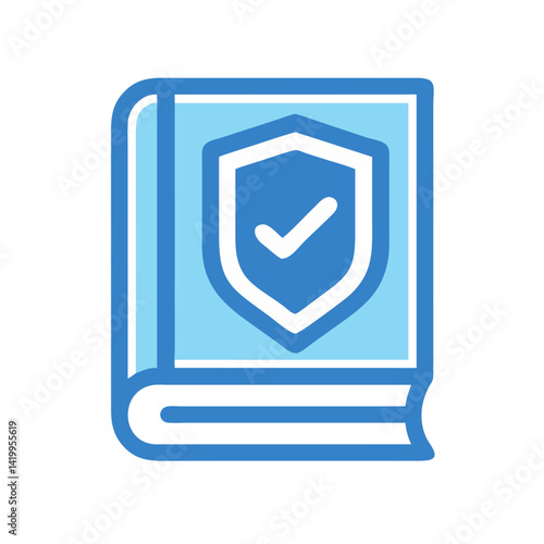 Book with Shield Icon Representing Safe Learning and Educational Protection