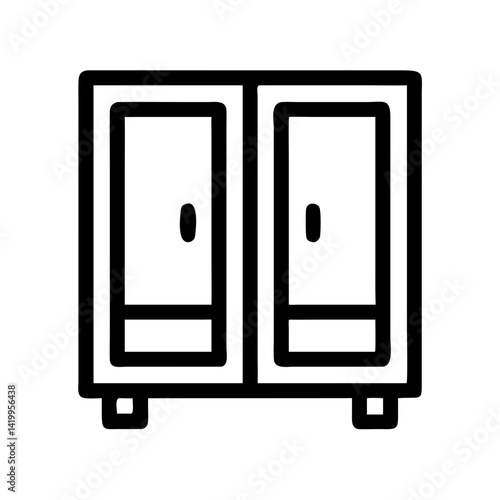 Cabinet with Dual Doors Icon Representing Compact Storage and Organization