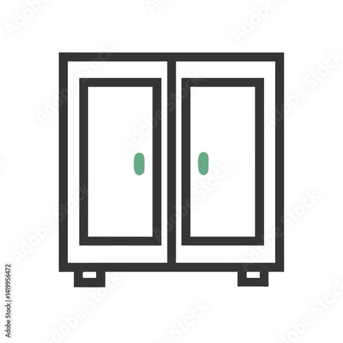 Cabinet with Dual Doors Icon Representing Compact Storage and Organization