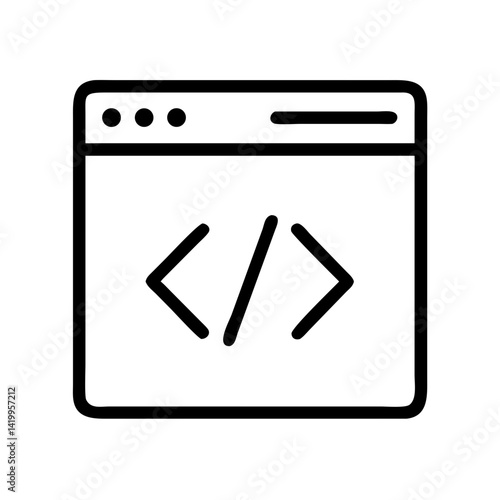 Code Window Icon Representing HTML and Web Development