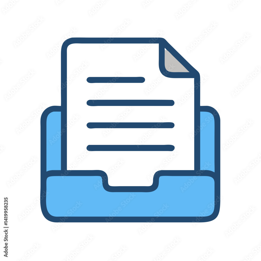 File Tray Icon Representing Document Submission and Organization File Tray Icon Representing Document Submission and Organization