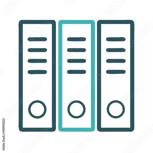File Binders Icon Representing Document Archives and Organizational Storage