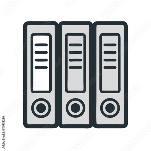 File Binders Icon Representing Document Archives and Organizational Storage