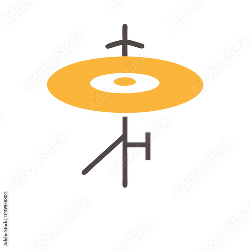 Hi-Hat Cymbals Icon Representing Drum Kit Component and Percussion Instrument