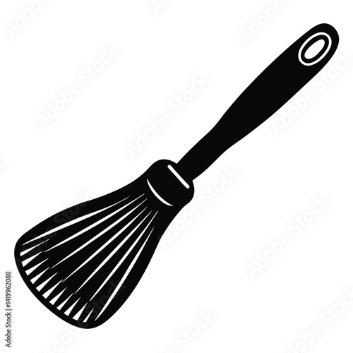 Isolated Black Vector basting brush WIith White Background