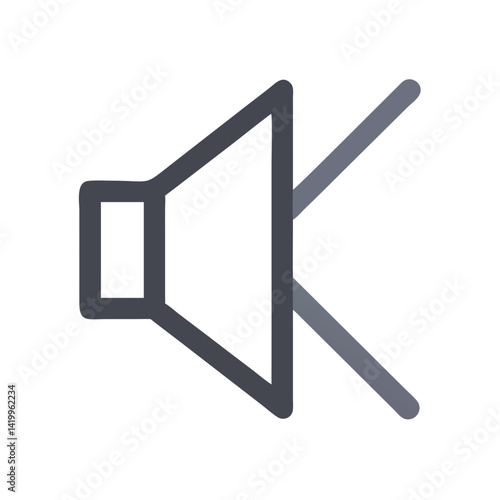Mute Speaker Icon Representing Volume Control and Disabled Audio Output