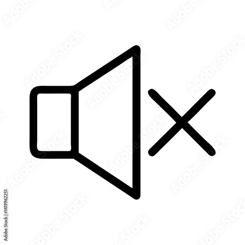 Mute Speaker Icon Representing Volume Control and Disabled Audio Output