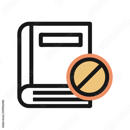 No Book Icon Representing Restricted Reading and Limited Access to Educational Material
