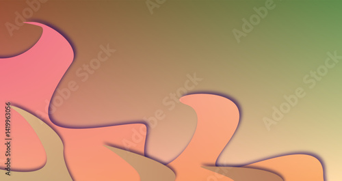 Abstract wave illustration with smooth pastel gradients and 3D layer effect