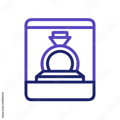Ring Box Icon Representing Engagement or Wedding Proposal and Romantic Commitment