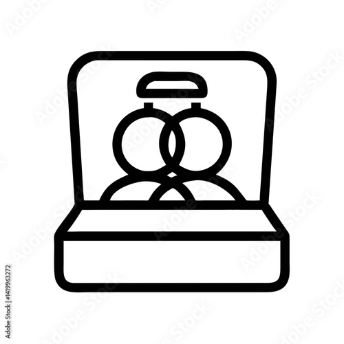 Ring Box Icon Representing Engagement or Wedding Proposal and Romantic Commitment