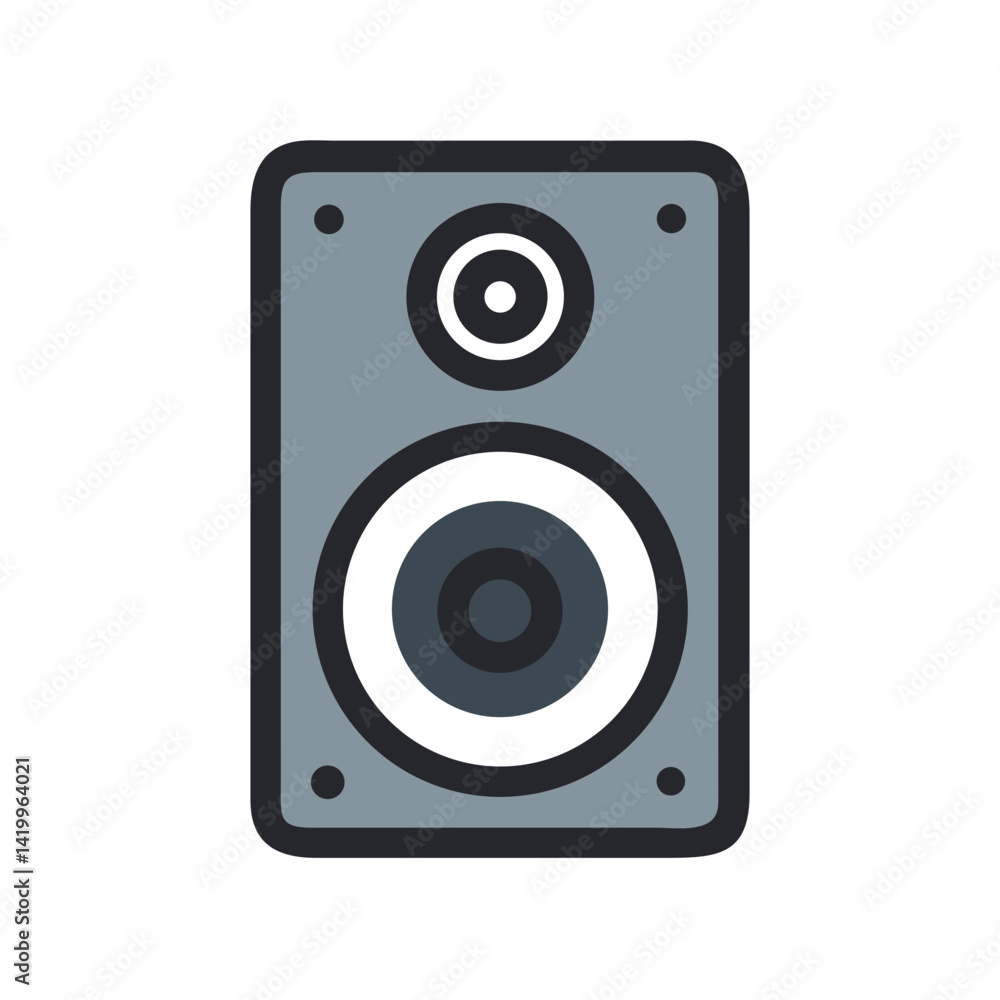 Subwoofer Icon Representing Deep Bass Speaker for Audio Amplification and Sound System Subwoofer Icon Representing Deep Bass Speaker for Audio Amplification and Sound System