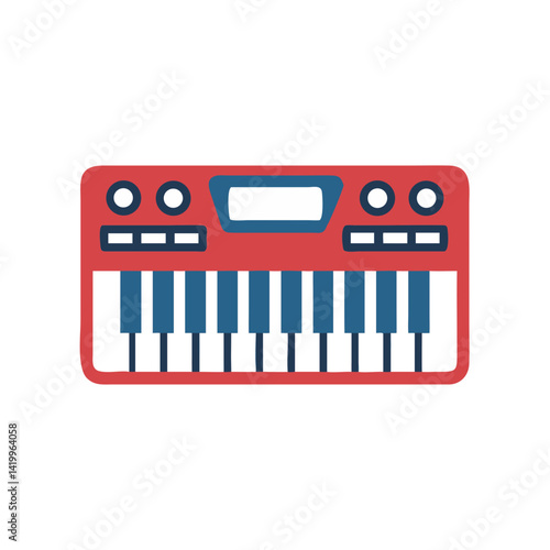 Synthesizer Icon Representing Electronic Keyboard for Digital Music Production and Performance