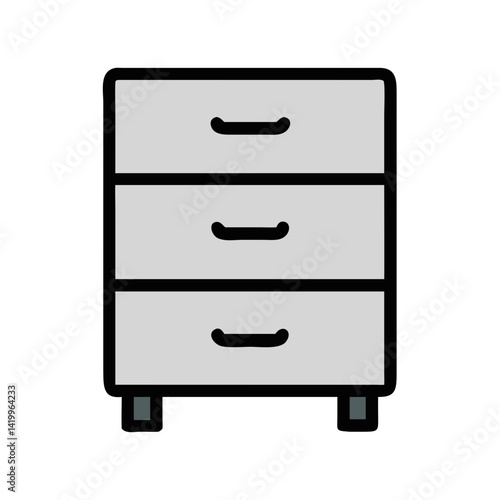 Three-Drawer Chest Icon Representing Compact Storage Furniture for Home Organization