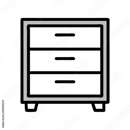 Three-Drawer Chest Icon Representing Compact Storage Furniture for Home Organization