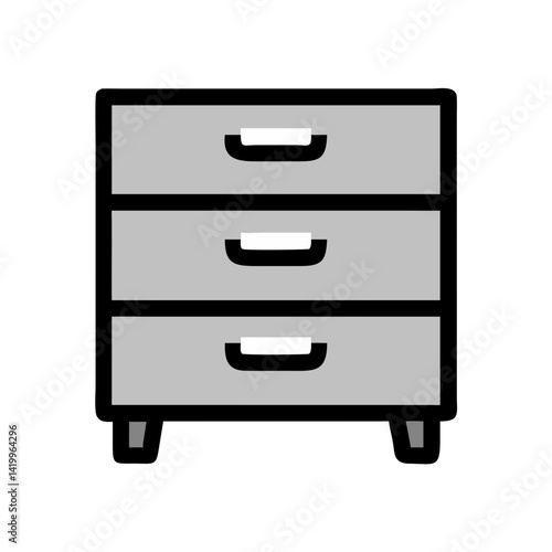 Three-Drawer Chest Icon Representing Compact Storage Furniture for Home Organization