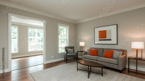 Modern Gray Living Room Interior Design