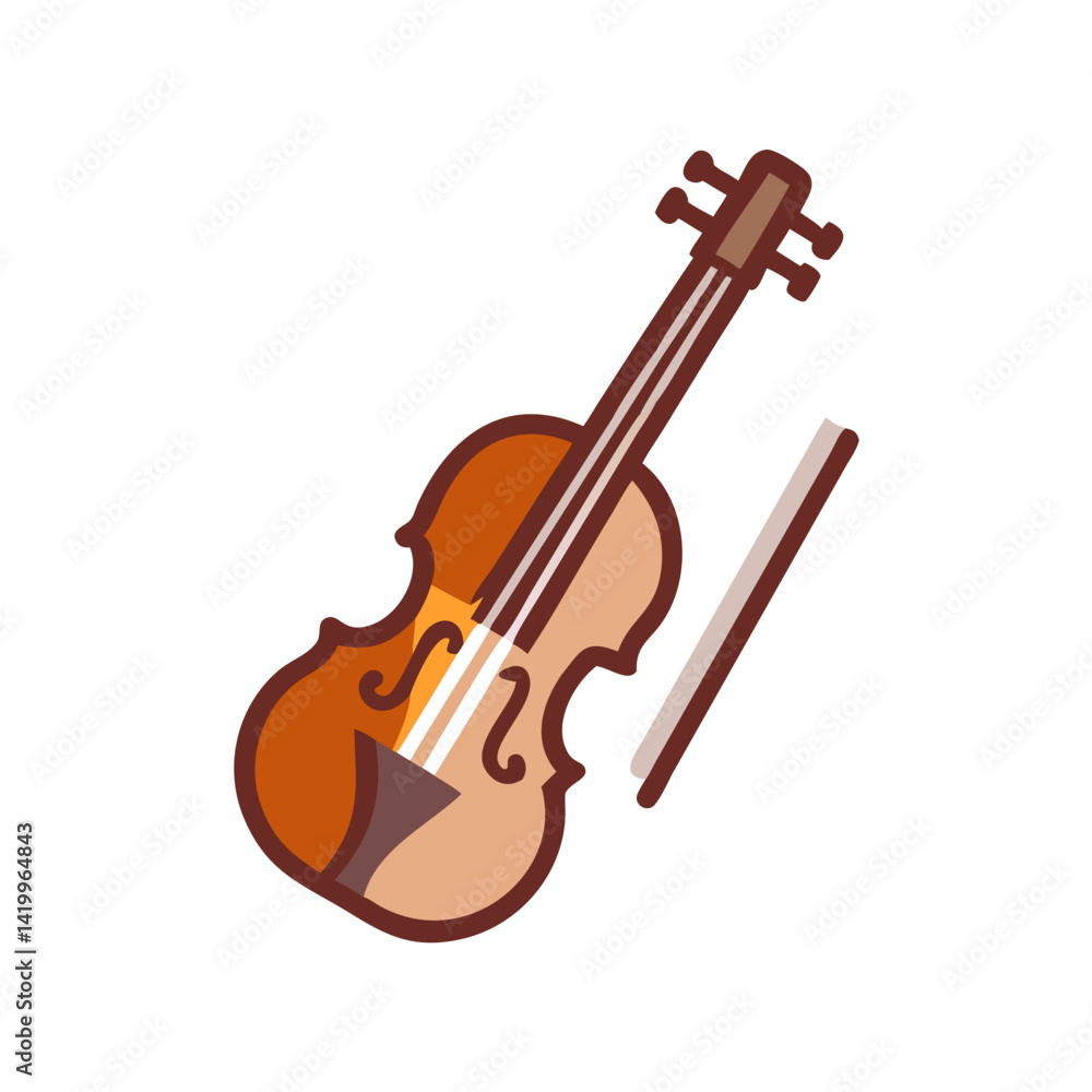Fototapeta premium Violin Icon Representing Classical String Instrument for Music and Performance